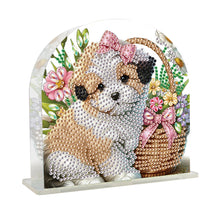 Load image into Gallery viewer, Acrylic Napkin Holder Diamond Painting Kit for Home Table Decoration (Puppy)
