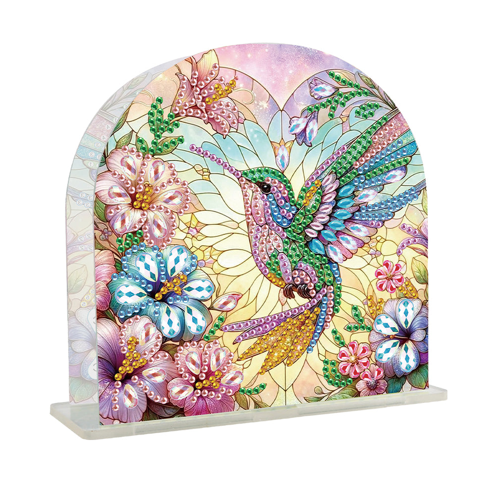 Acrylic Napkin Holder Diamond Painting Kit for Home Table Decor (Hummingbird)