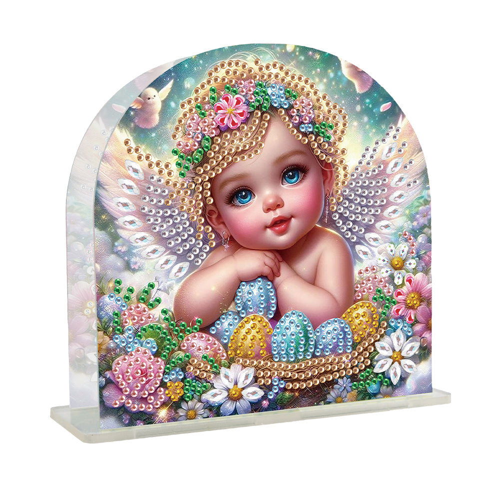 Acrylic Napkin Holder Diamond Painting Kit for Home Table Decor (Angel Baby)