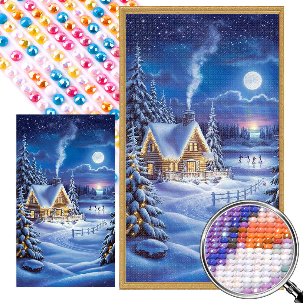 AB Diamond Painting - Full Round - Snow House (40*70CM)