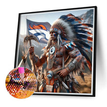 Load image into Gallery viewer, Diamond Painting - Full Round - Denver Broncos Indian (40*40CM)
