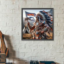Load image into Gallery viewer, Diamond Painting - Full Round - Denver Broncos Indian (40*40CM)
