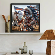 Load image into Gallery viewer, Diamond Painting - Full Round - Denver Broncos Indian (40*40CM)
