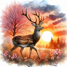 Load image into Gallery viewer, Diamond Painting - Full Round - Deer at Sunset (40*40CM)
