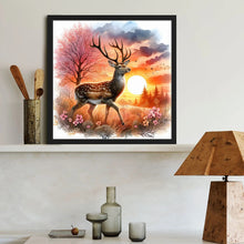 Load image into Gallery viewer, Diamond Painting - Full Round - Deer at Sunset (40*40CM)
