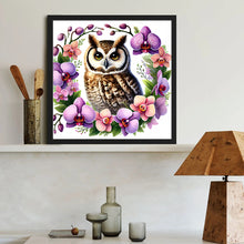 Load image into Gallery viewer, Diamond Painting - Full Round - Owl and Phalaenopsis (40*40CM)
