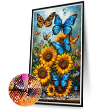 Load image into Gallery viewer, Diamond Painting - Full Round - Butterfly and Sunflower (40*70CM)
