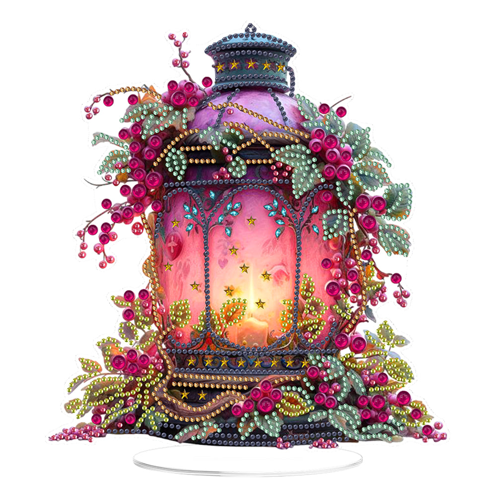 Acrylic Special Shape Flower Lantern Diamond Painting Desktop Ornaments