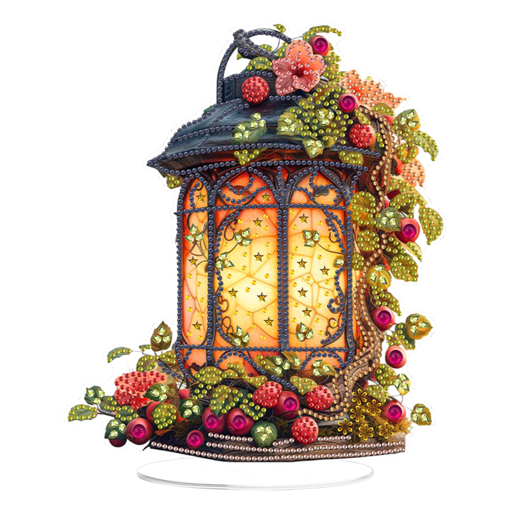 Acrylic Special Shape Flower Lantern Diamond Painting Desktop Ornaments