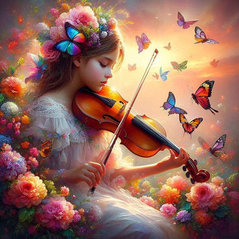 Diamond Painting - Full Round - Violin girl (40*40CM)