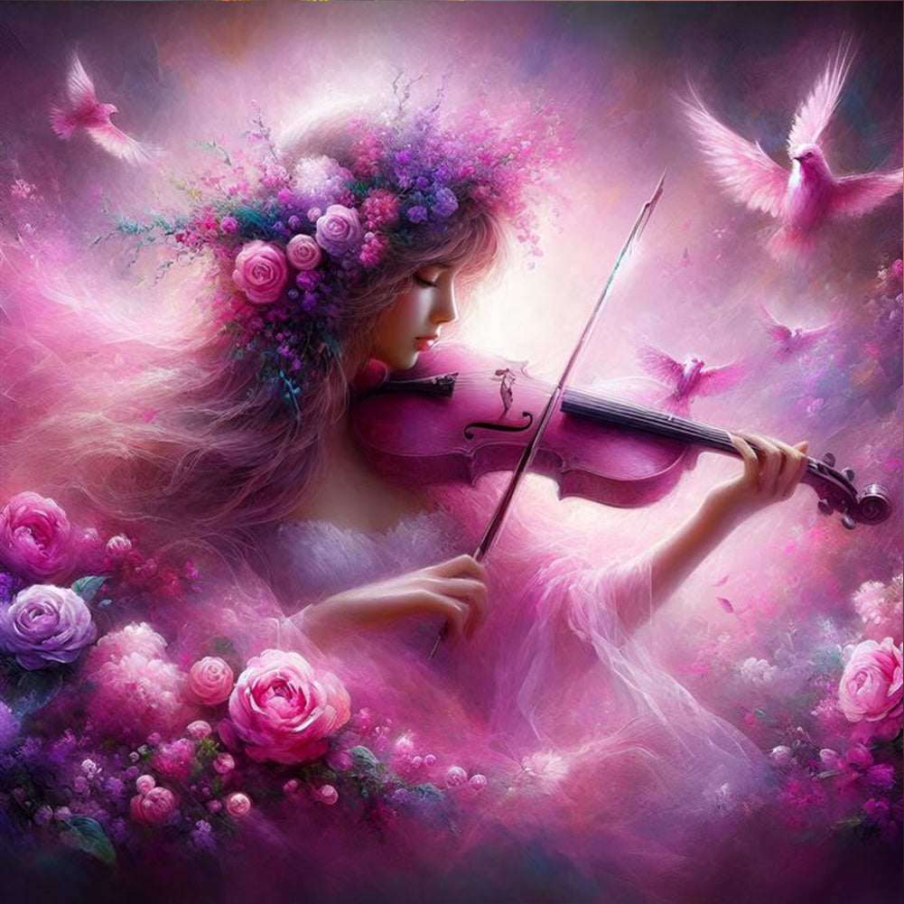 Diamond Painting - Full Round - Violin girl (40*40CM)