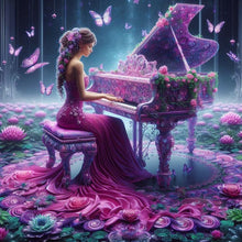 Load image into Gallery viewer, Diamond Painting - Full Round - Piano girl (40*40CM)
