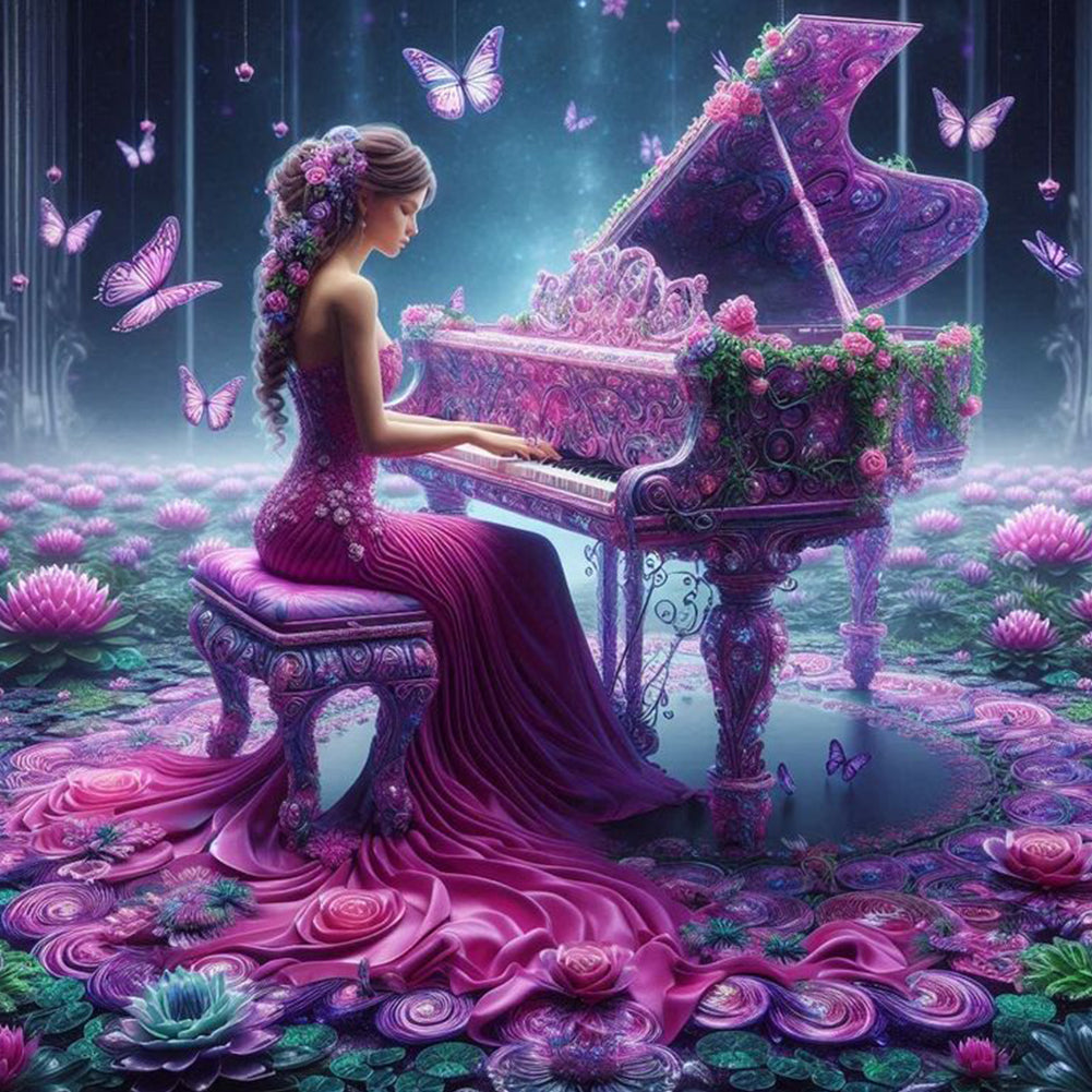 Diamond Painting - Full Round - Piano girl (40*40CM)
