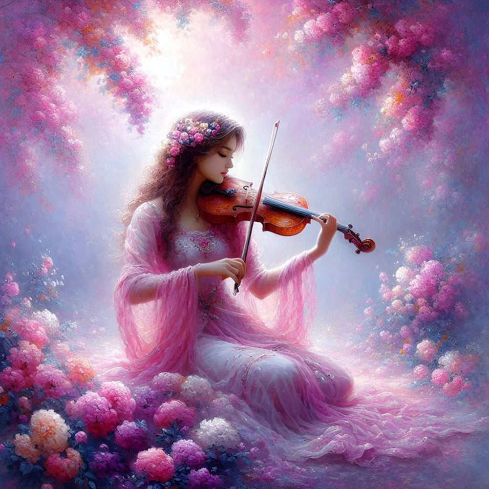 Diamond Painting - Full Round - Violin girl (40*40CM)