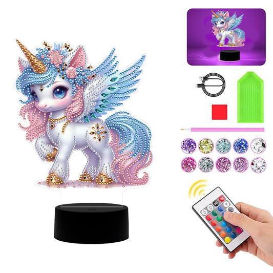 Unicorn Diamond Painting Night Light with Tools Diamond Art Lamp Home Decoration