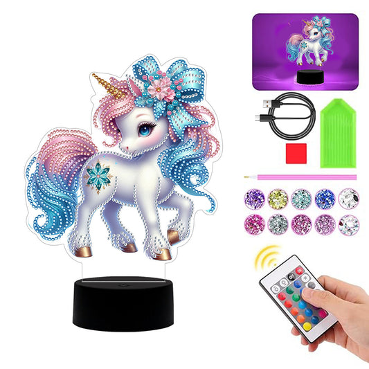 Unicorn Diamond Painting Night Light with Tools Diamond Art Lamp Home Decoration