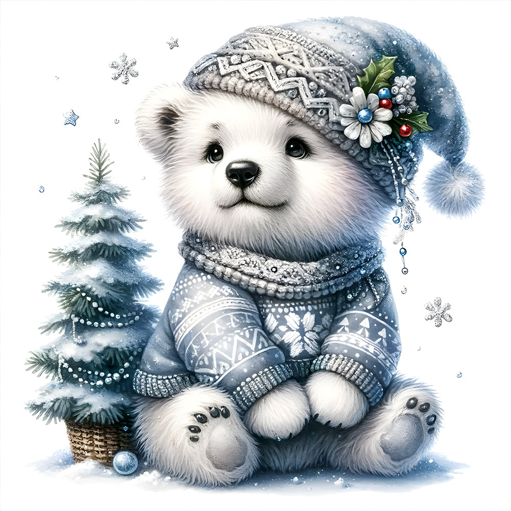 Diamond Painting - Full Round - Winter bear (30*30CM)