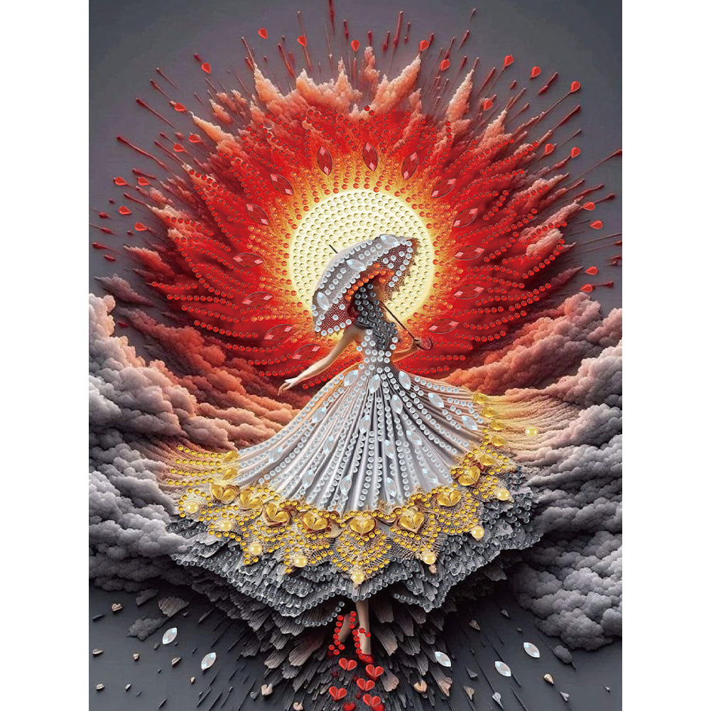 Diamond Painting - Partial Special Shaped - Girl (30*40CM)