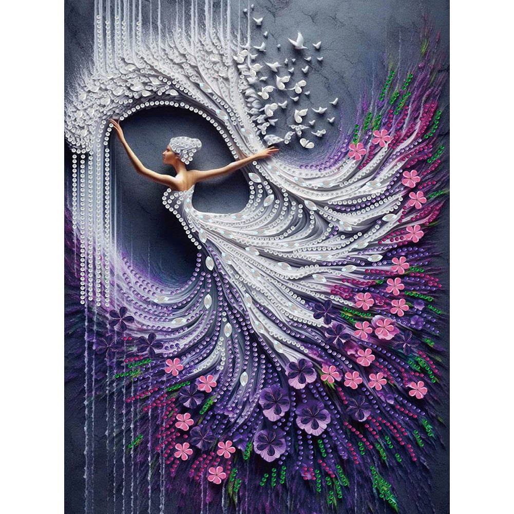 Diamond Painting - Partial Special Shaped - Girl (30*40CM)