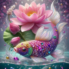 Load image into Gallery viewer, Diamond Painting - Full Round - Lotus leaf koi (40*40CM)
