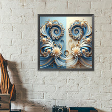Load image into Gallery viewer, Diamond Painting - Full Round - Blue and yellow symmetrical kaleidoscope (40*40CM)
