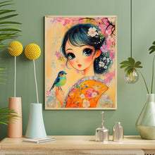 Load image into Gallery viewer, Diamond Painting - Full Round - Bird and girl (40*50CM)

