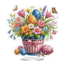 Load image into Gallery viewer, Easter Special Shaped Diamond Painting Desktop Ornaments (Easter Eggs Flowers)
