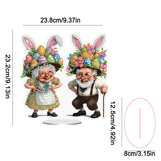 Easter Special Shaped Diamond Painting Desktop Ornaments Kit (Easter Couple)