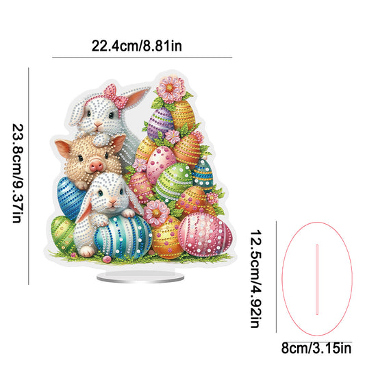 Easter Special Shaped Diamond Painting Desktop Ornaments Kit(Animal Easter Eggs)