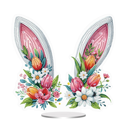 Easter Special Shaped Diamond Painting Desktop Ornaments Kit (Bunny Ears)