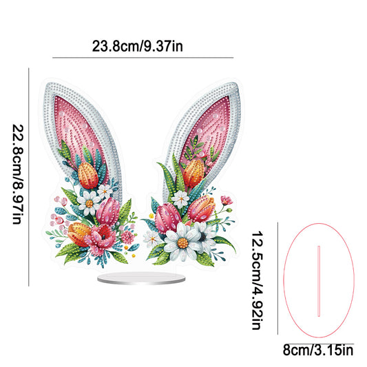 Easter Special Shaped Diamond Painting Desktop Ornaments Kit (Bunny Ears)