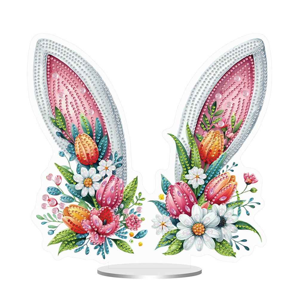 Easter Special Shaped Diamond Painting Desktop Ornaments Kit (Bunny Ears)