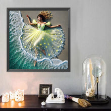 Load image into Gallery viewer, Diamond Painting - Full Round - Girl with back view on the seaside (40*40CM)
