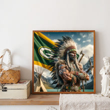 Load image into Gallery viewer, Diamond Painting - Full Round - Green Bay Packers Indians (40*40CM)
