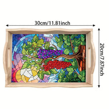 Load image into Gallery viewer, Diamond Painting Wooden Serving Tray with Handles Diamond Painting Dining Plate
