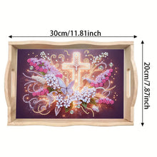 Load image into Gallery viewer, Diamond Painting Wooden Serving Tray with Handles Diamond Painting Dining Plate
