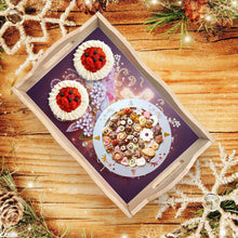 Load image into Gallery viewer, Diamond Painting Wooden Serving Tray with Handles Diamond Painting Dining Plate
