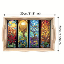 Load image into Gallery viewer, Diamond Painting Wooden Serving Tray with Handles Diamond Painting Dining Plate
