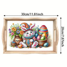 Load image into Gallery viewer, Diamond Painting Wooden Serving Tray with Handles Diamond Painting Dining Plate

