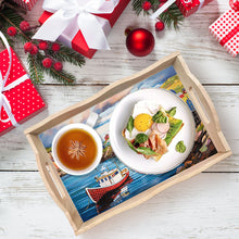 Load image into Gallery viewer, Diamond Painting Wooden Serving Tray with Handles Diamond Painting Dining Plate
