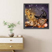 Load image into Gallery viewer, Diamond Painting - Full Round - Halloween reading cat (40*40CM)
