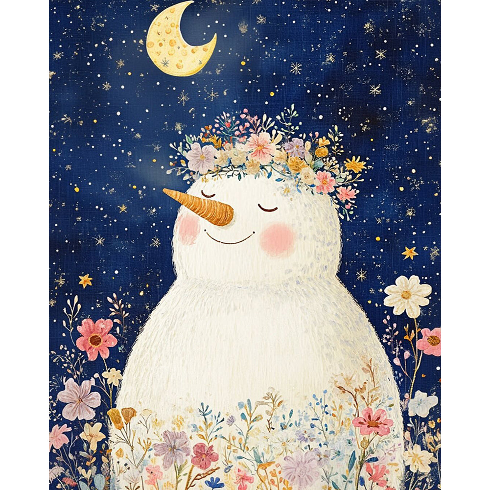 Diamond Painting - Full Round - Cartoon snowman (40*50CM)