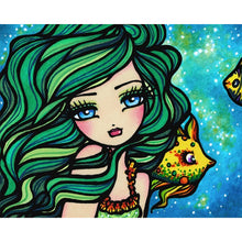 Load image into Gallery viewer, Diamond Painting - Full Round - Green hair cartoon girl (50*40CM)
