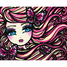 Load image into Gallery viewer, Diamond Painting - Full Round - Pink hair cartoon girl (50*40CM)
