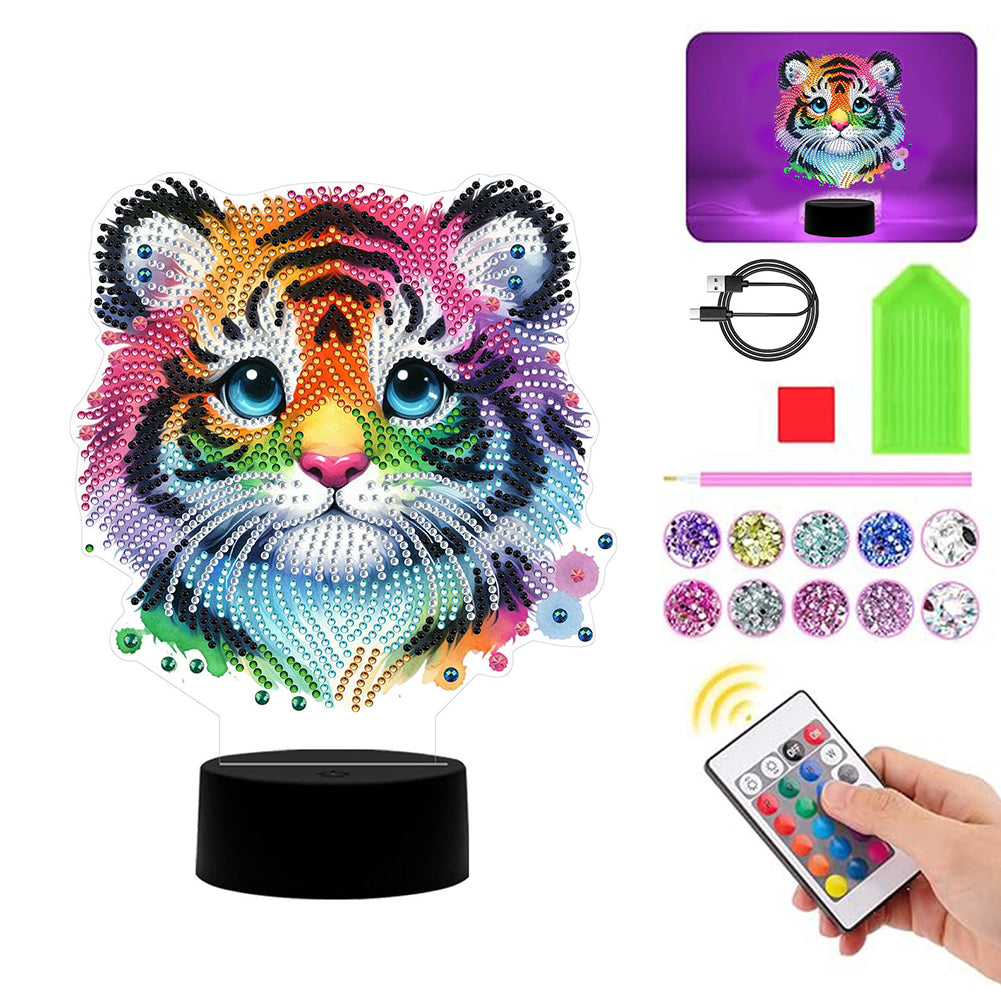 Animal Diamond Painting Night Light with Tools Diamond Art Lamp Home Decoration