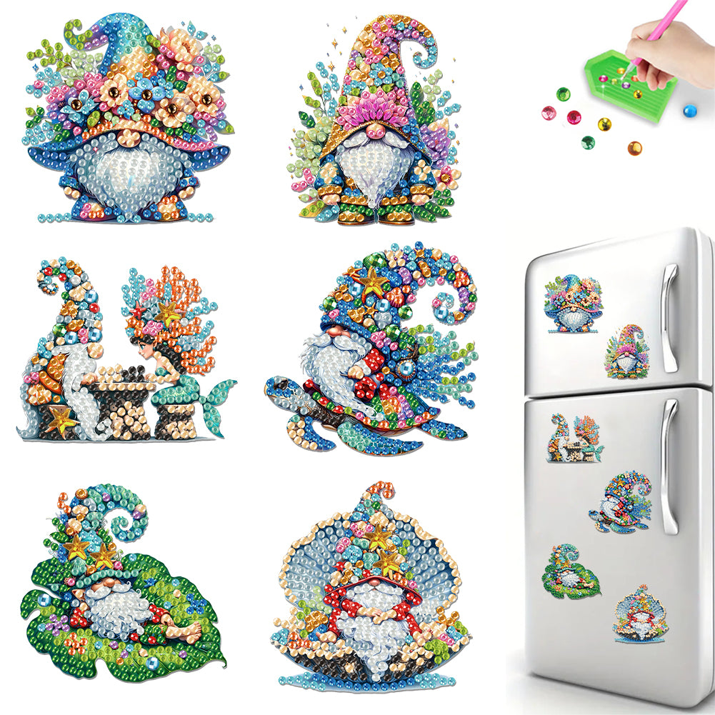 6Pcs Diamond Painting Refrigerator Magnets Diamond Art Kits Diamond Art Magnets
