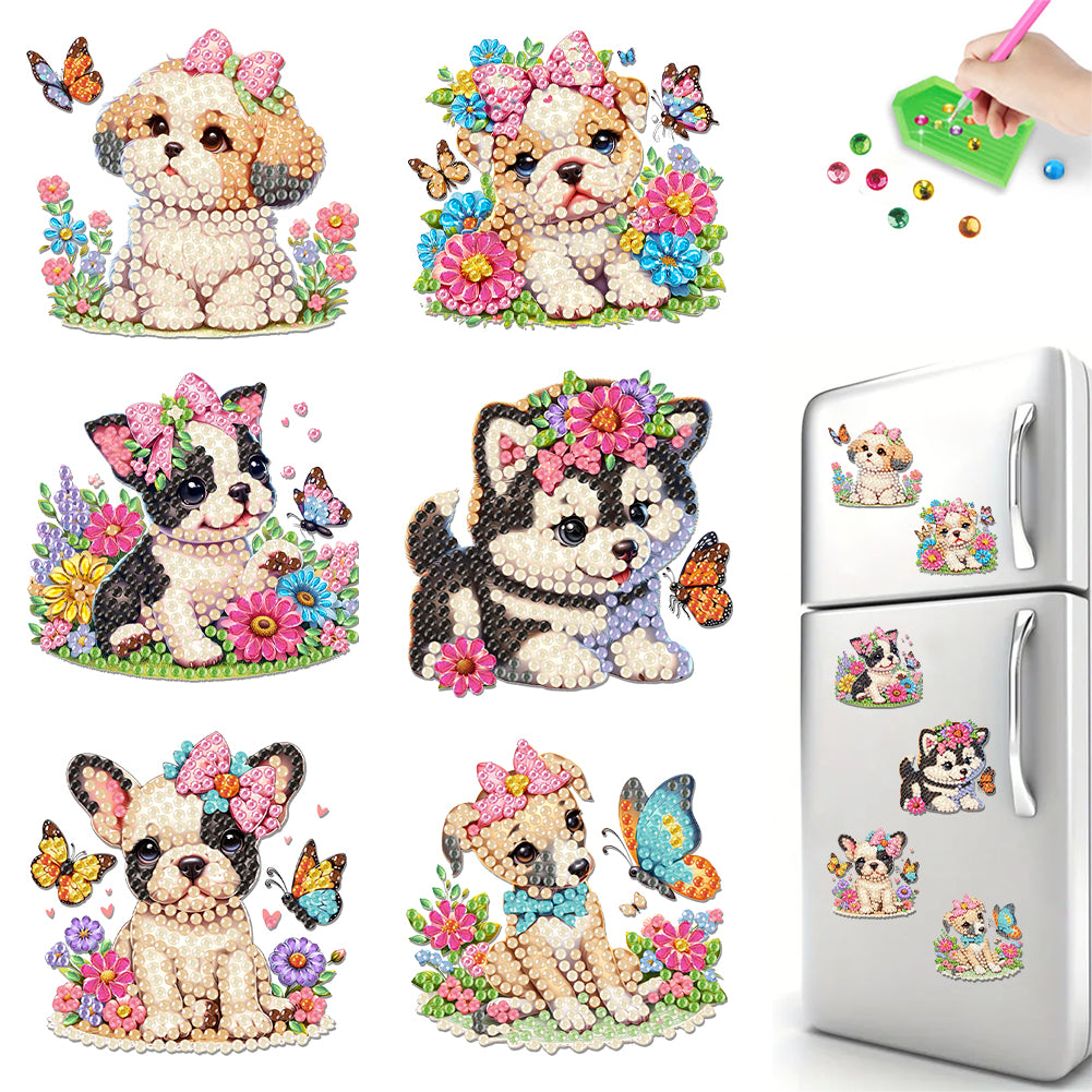 6Pcs Diamond Painting Refrigerator Magnets Diamond Art Kits Diamond Art Magnets
