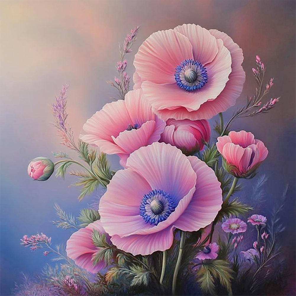 Diamond Painting - Full Round - Pink poppy (30*30CM)