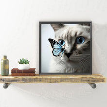 Load image into Gallery viewer, Diamond Painting - Full Round - Butterfly cat (30*30CM)
