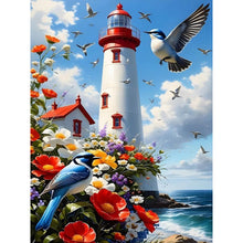 Load image into Gallery viewer, Diamond Painting - Full Round - Lighthouse on the seaside (30*40CM)
